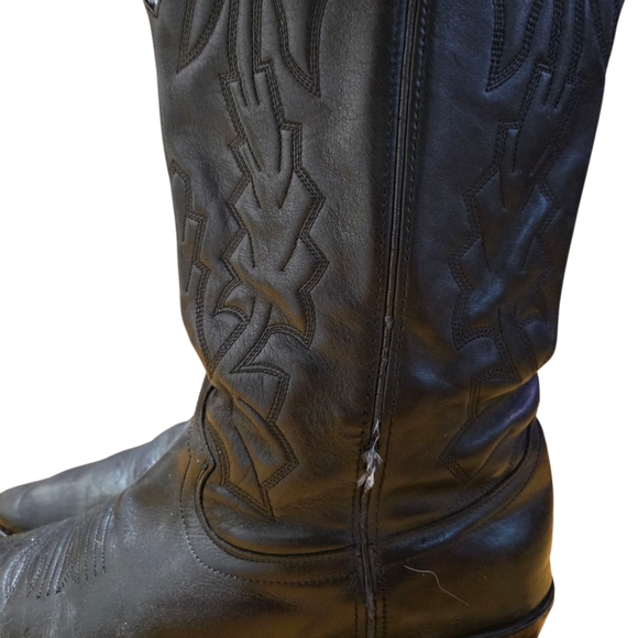 Men's Black Leather Boots - Picture 4 of 6